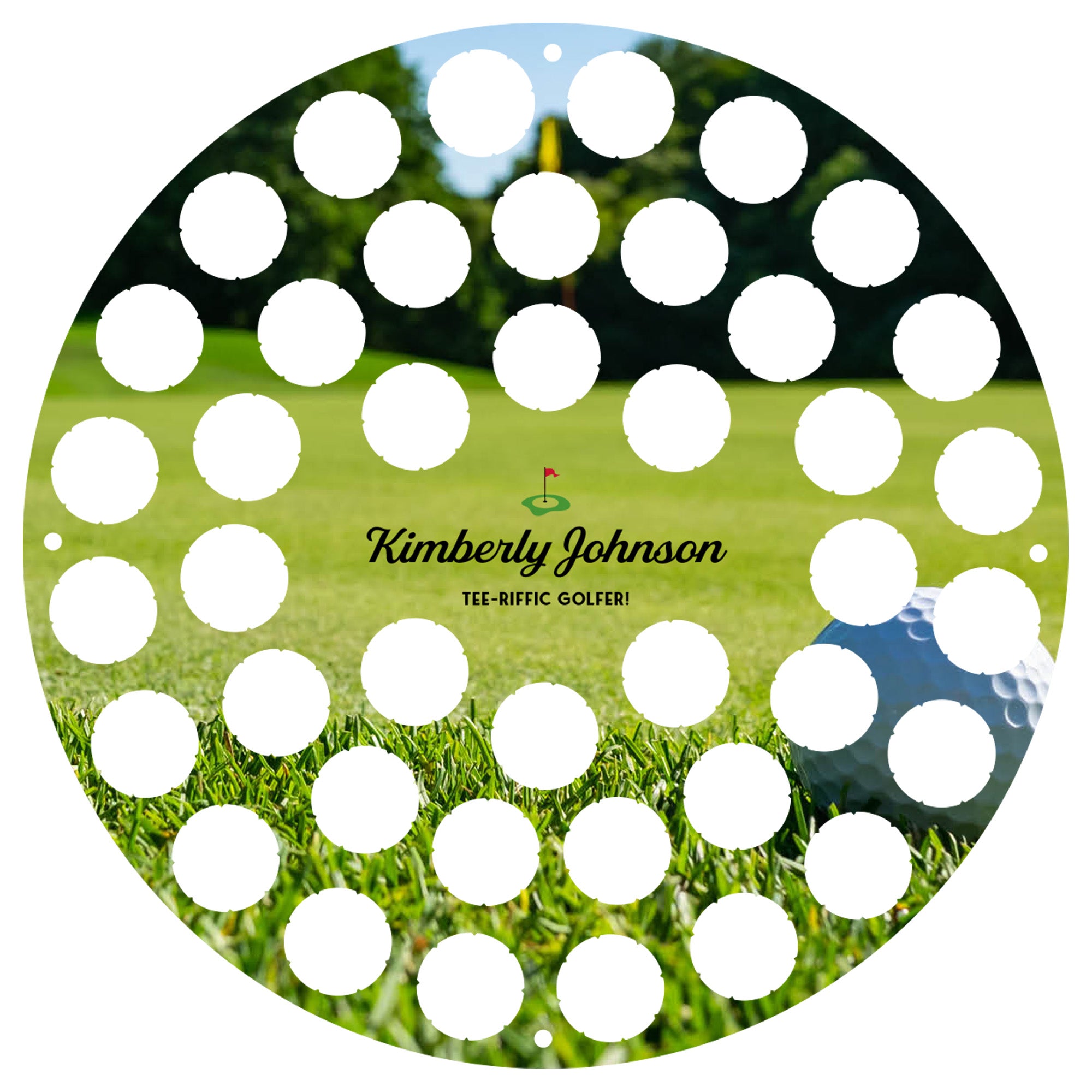 Personalized Color Printed Golf Ball Trap - Large Circle - Holds Over 40 Golf Balls