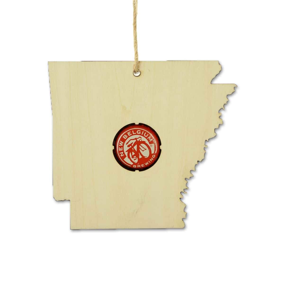 Torched Products Beer Cap Maps Arkansas Beer Cap Map Ornaments (781507592309)