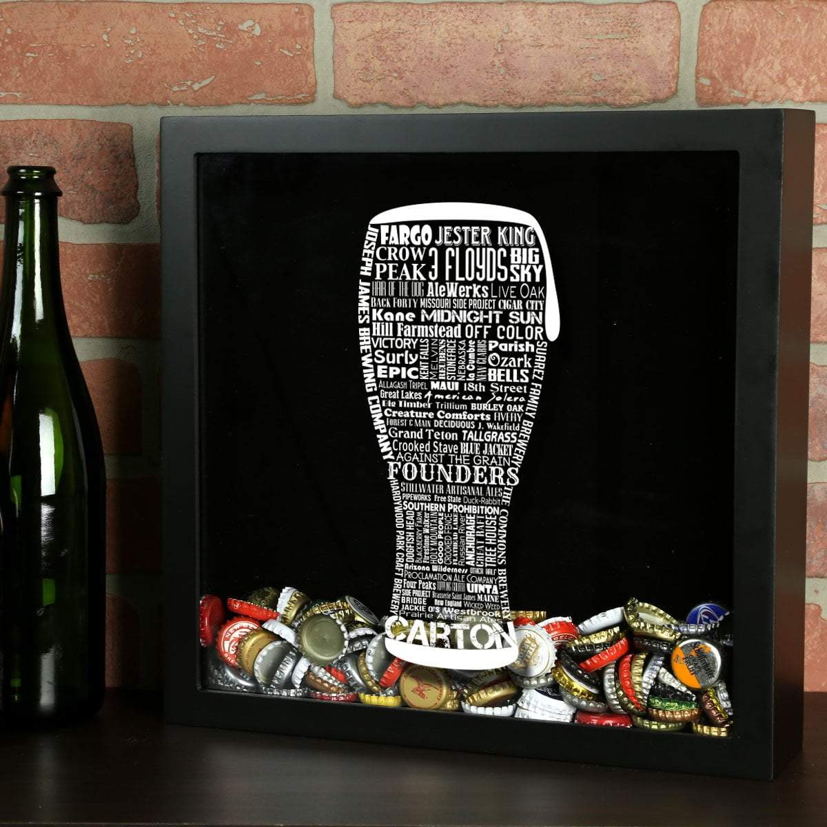 Torched Products Shadow Box Black Craft Beer Typography Shadow Box (779001921653)