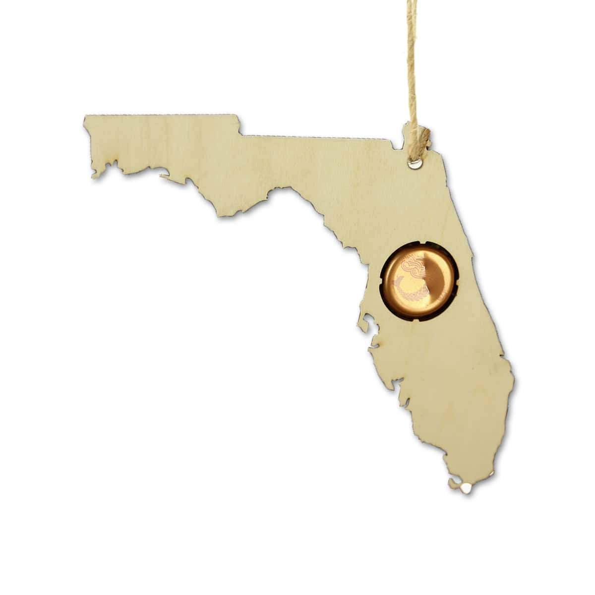 Torched Products Beer Cap Maps Florida Beer Cap Map Ornaments (781536297077)