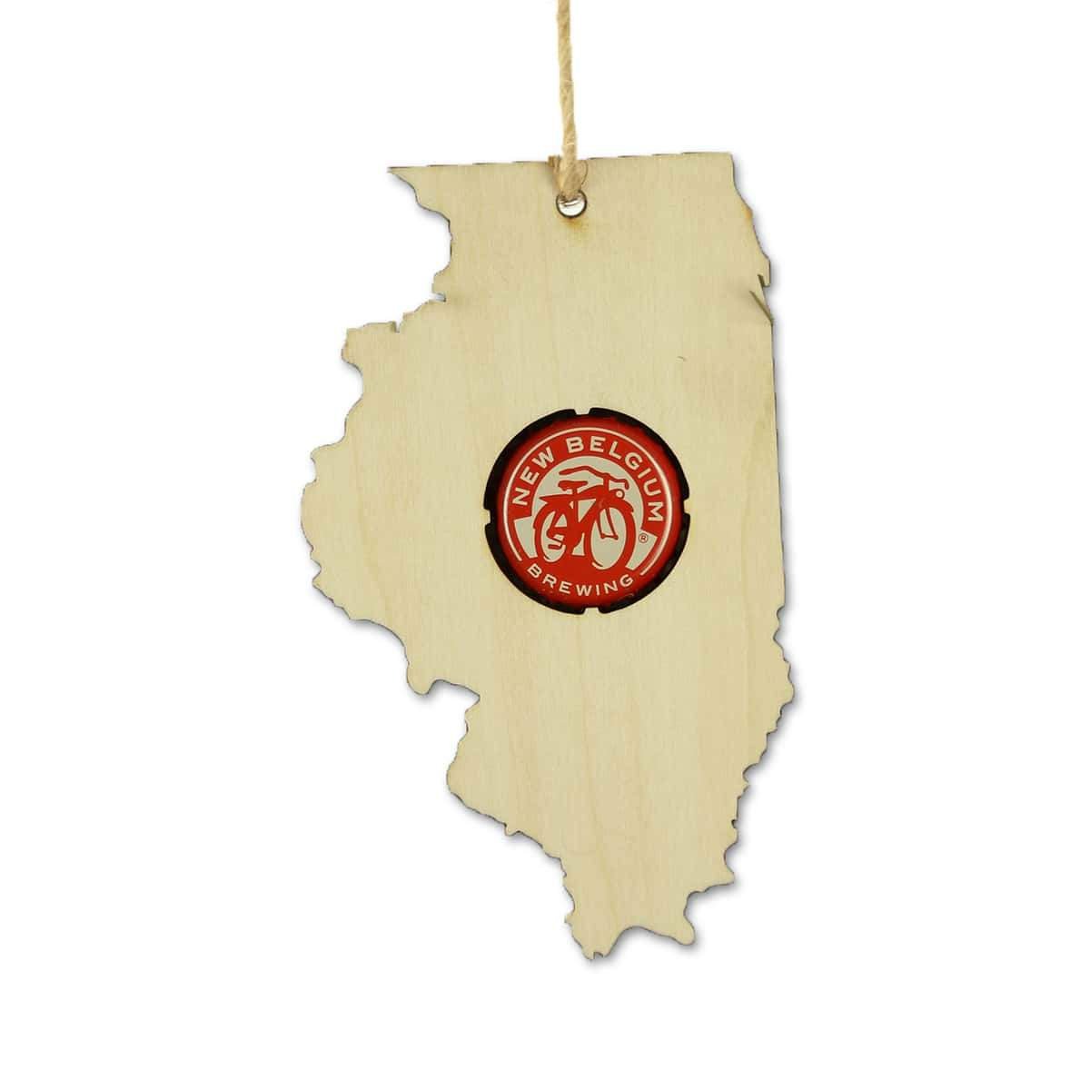 Torched Products Beer Cap Maps Illinois Beer Cap Map Ornaments (781551140981)