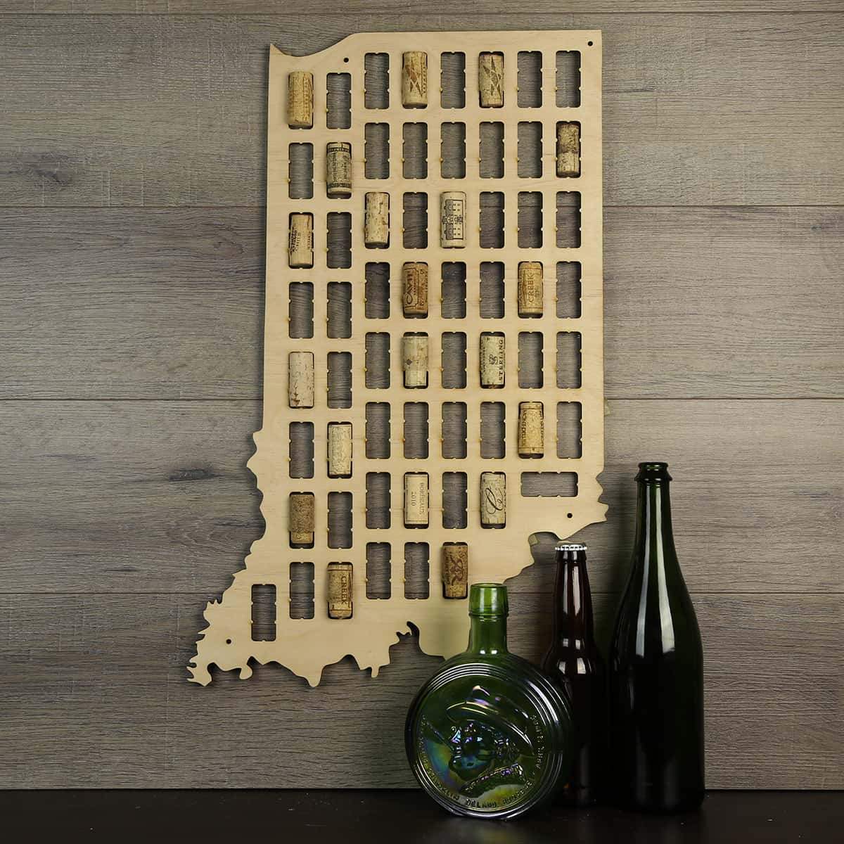 Torched Products Wine Cork Map Indiana Wine Cork Map (778970464373)