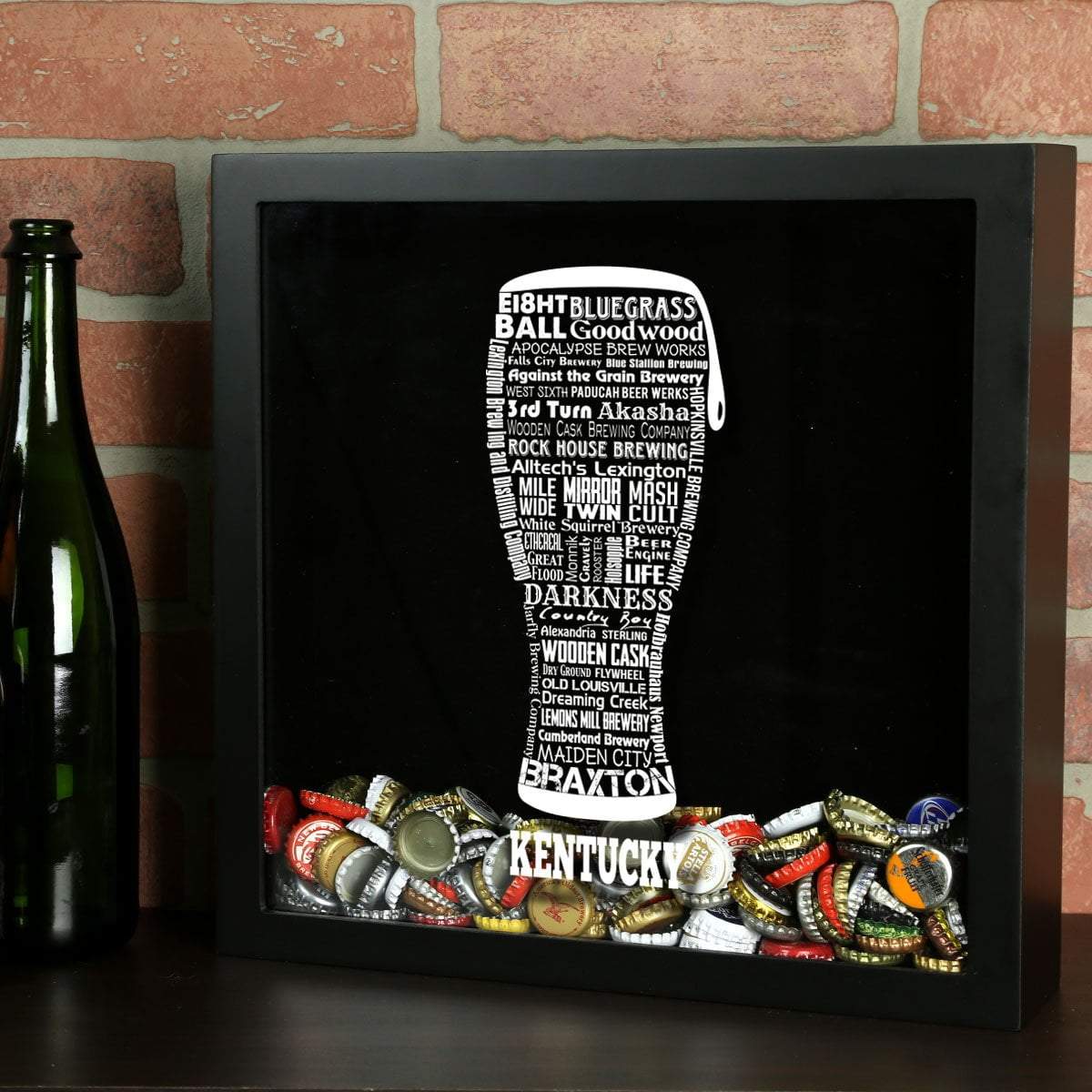 Torched Products Shadow Box Black Kentucky Beer Typography Shadow Box (779379605621)