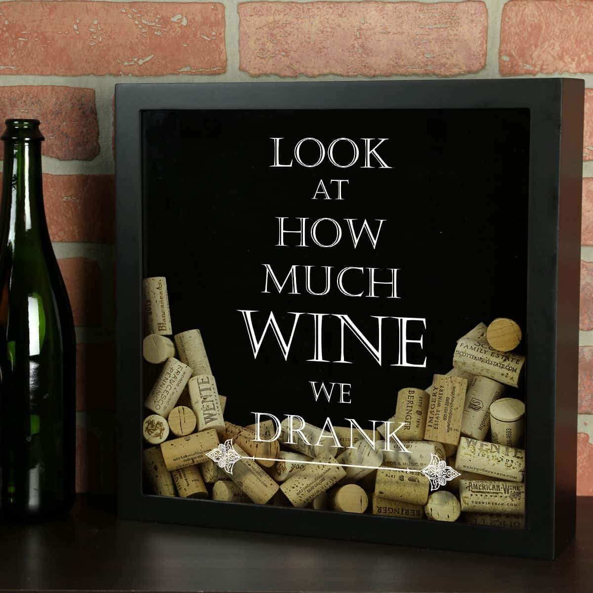 Torched Products Shadow Box Black Look at How Much Wine We Drank Wine Cork Shadow Box (778760355957)