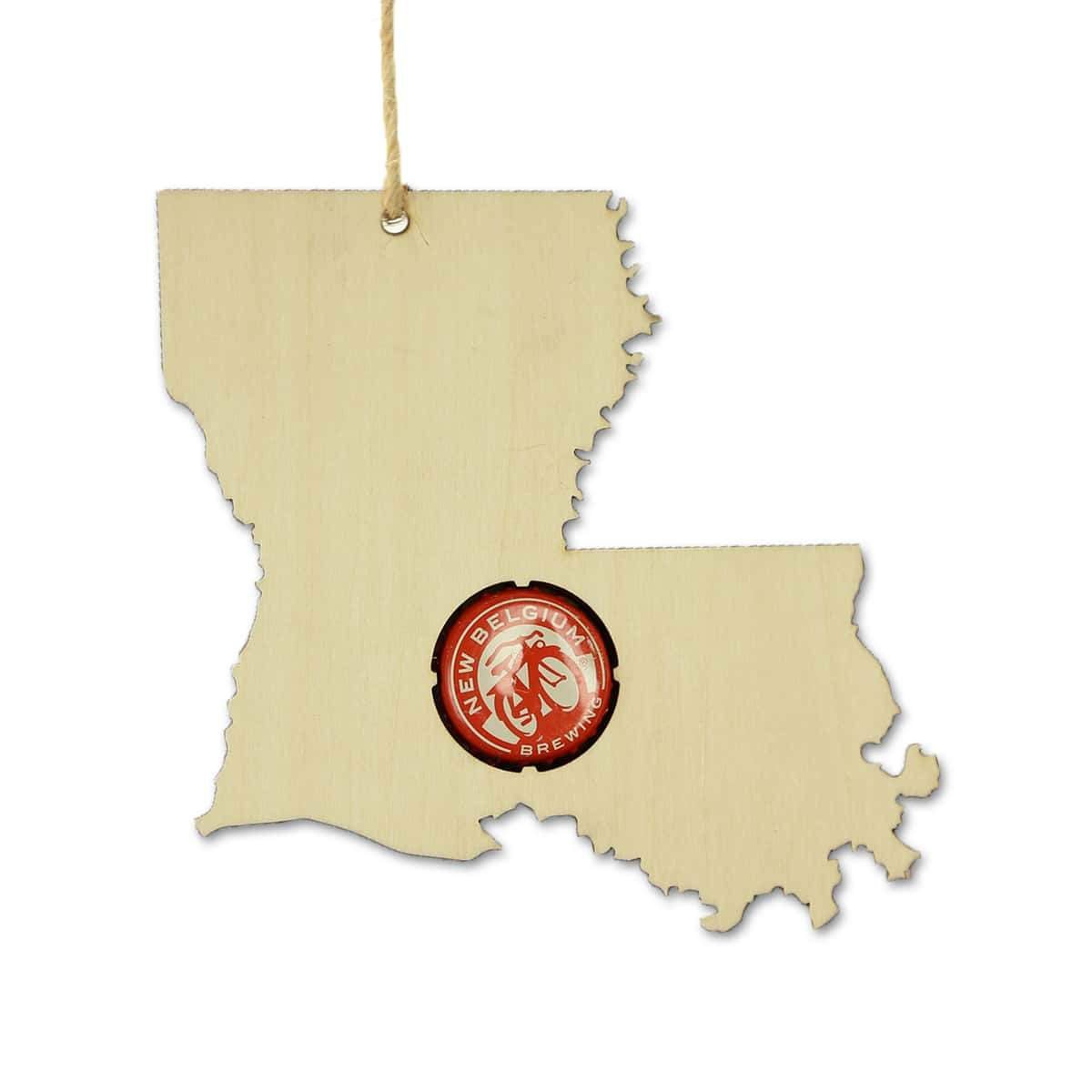 Torched Products Beer Cap Maps Louisiana Beer Cap Map Ornaments (781563527285)