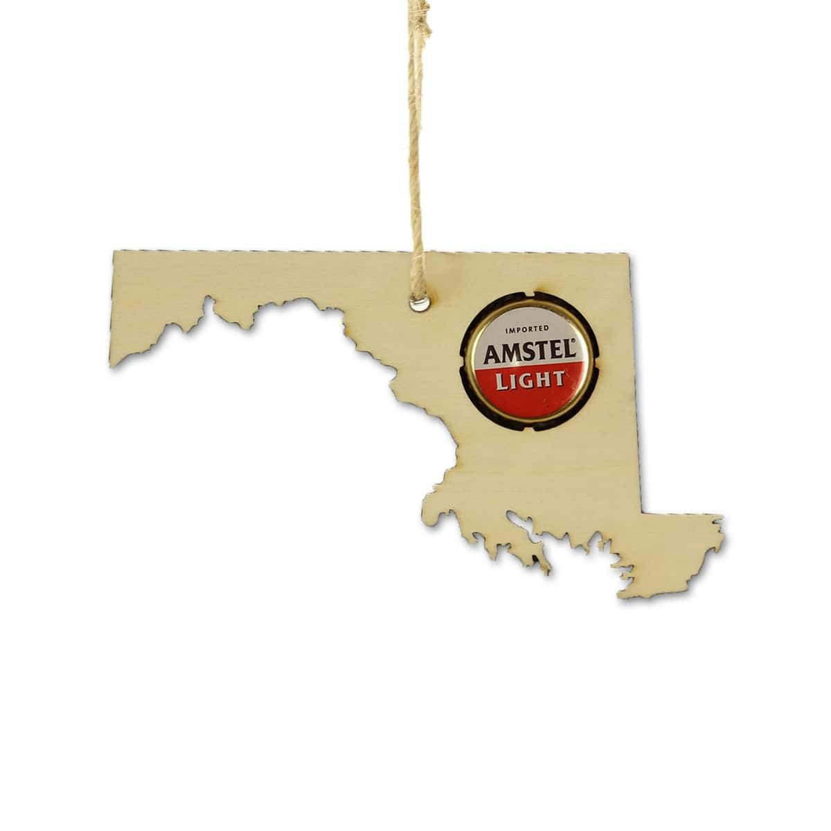 Torched Products Beer Cap Maps Maryland Beer Cap Map Ornaments (781568278645)