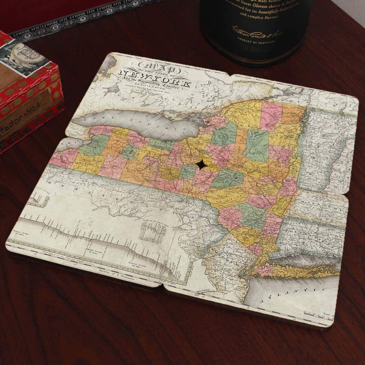 Torched Products Coasters New York Old World Map Coaster (790595371125)