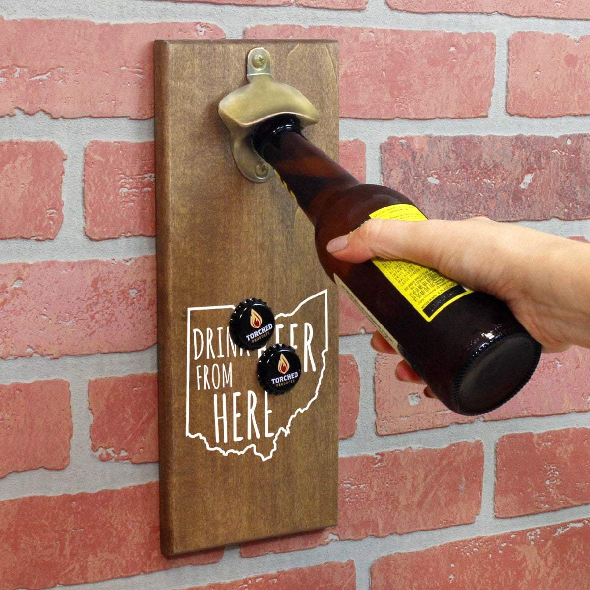 Torched Products Bottle Opener Ohio Drink Beer From Here Cap Catching Magnetic Bottle Opener
