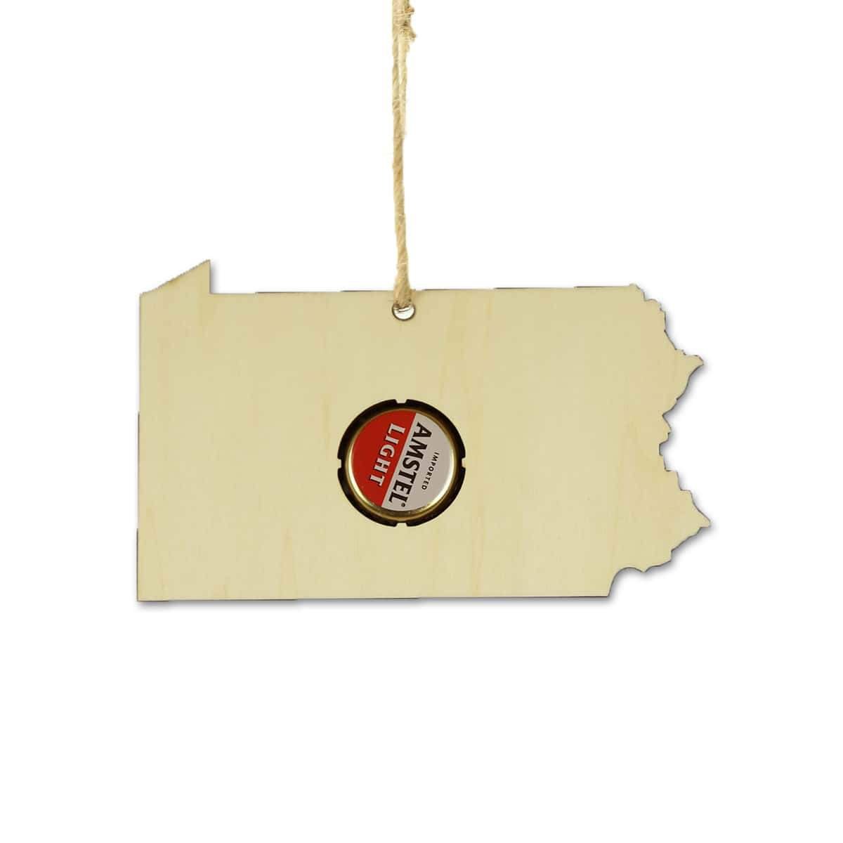 Torched Products Beer Cap Maps Pennsylvania Beer Cap Map Ornaments (781574144117)