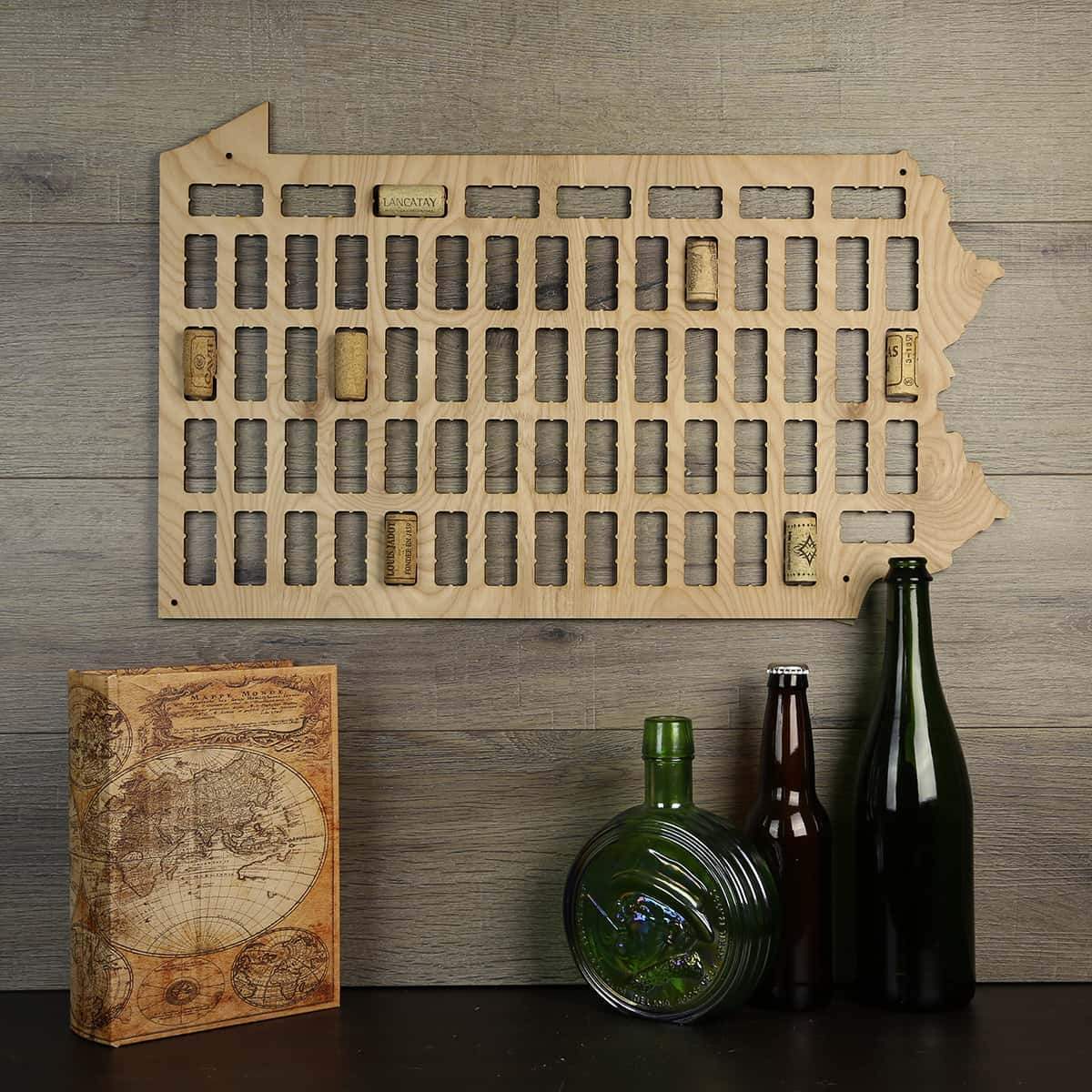 Torched Products Wine Cork Map Pennsylvania Wine Cork Map (778987470965)