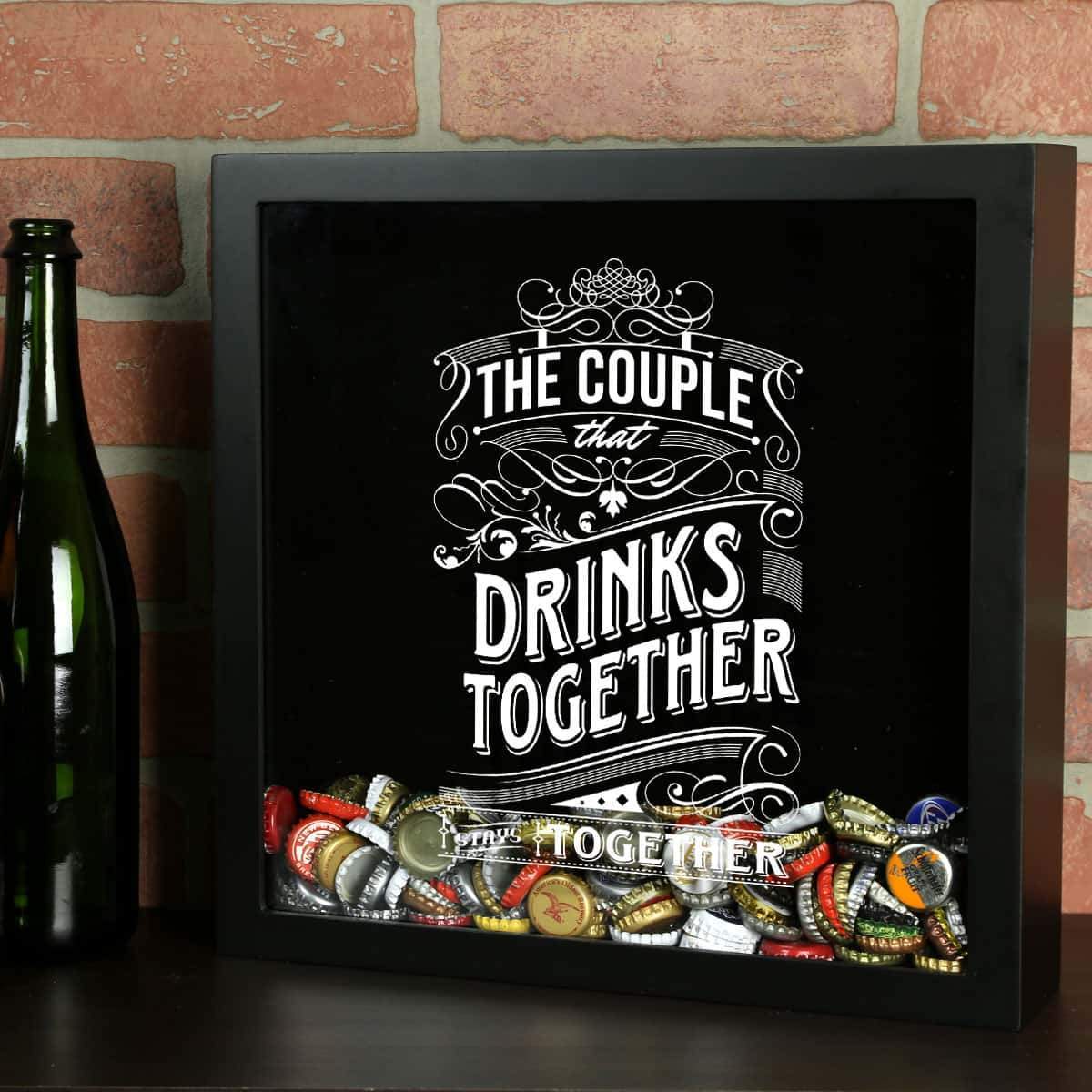 Torched Products Shadow Box Black The Couple That Drinks Together Stays Together Shadow Box (778762813557)