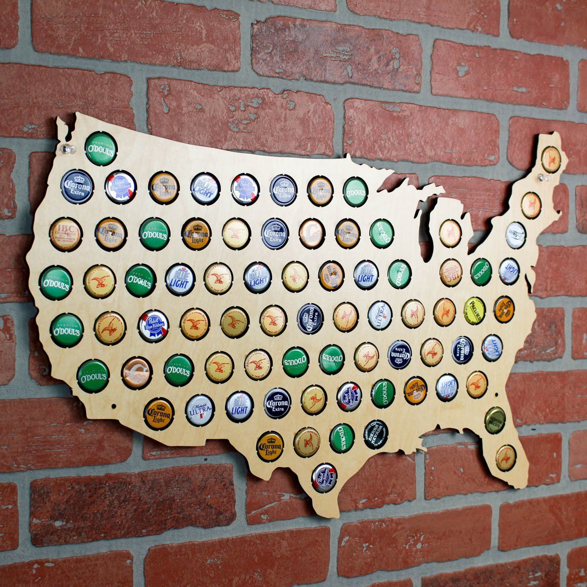 Torched Products Beer Cap Maps Regular USA Beer Cap Map (777437839477)