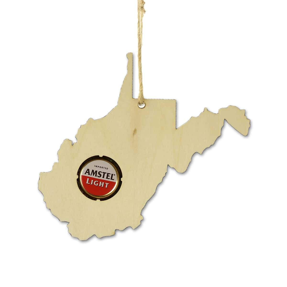 Torched Products Beer Cap Maps West Virgiana Beer Cap Map Ornaments (781578469493)