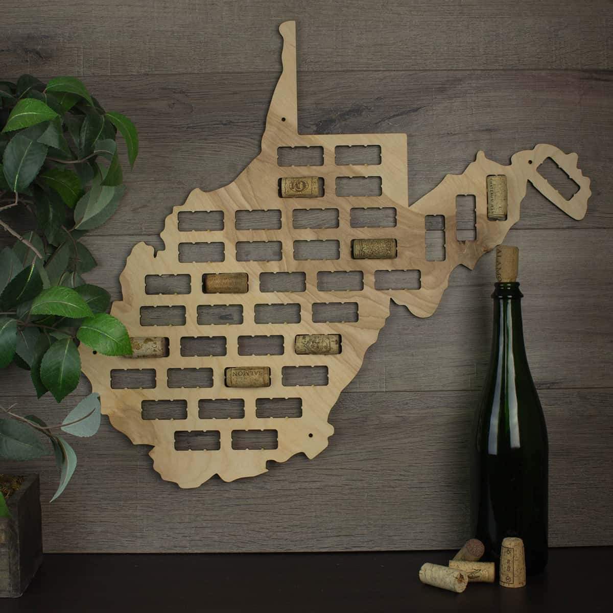 Torched Products Wine Cork Map West Virginia Wine Cork Map (778994057333)