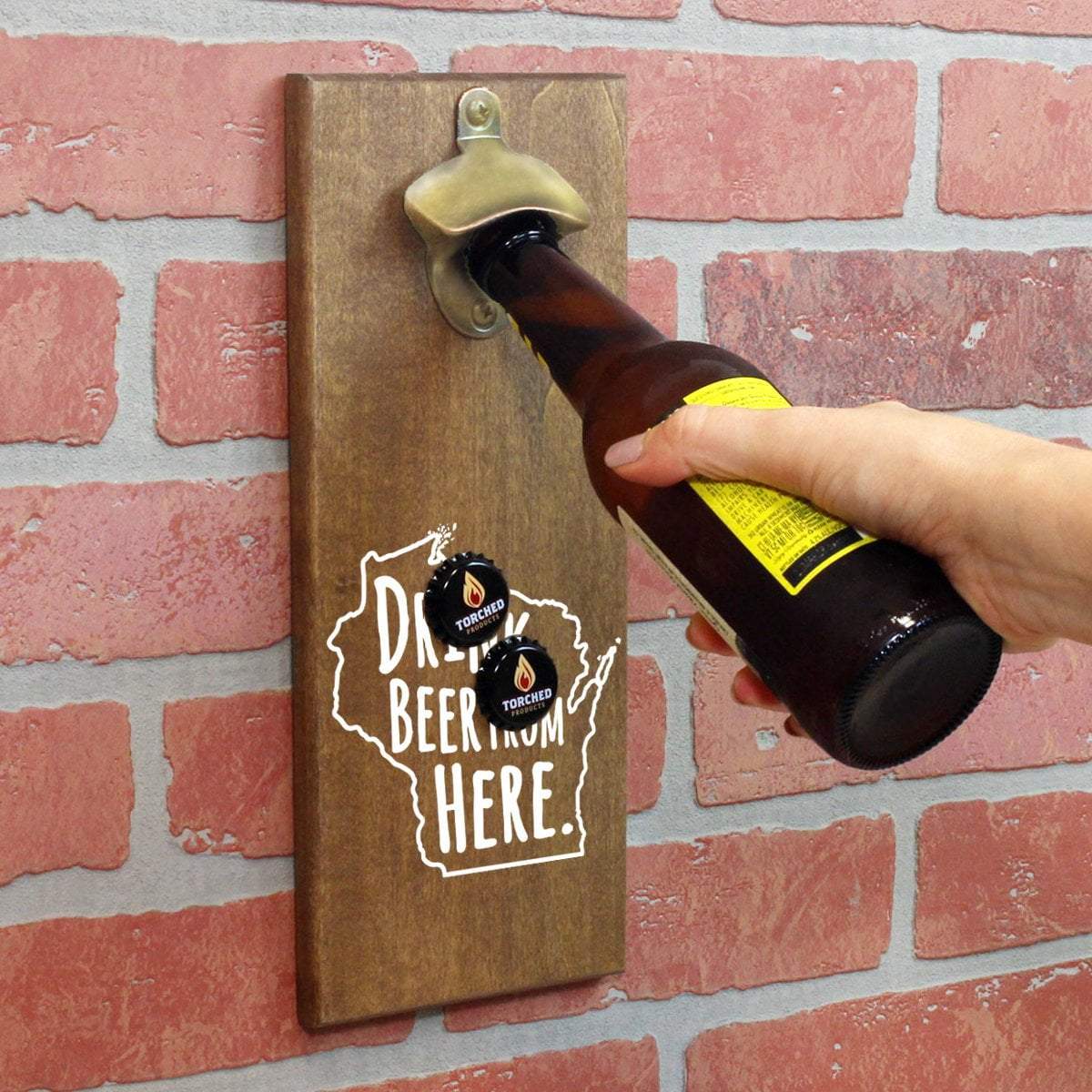 Torched Products Bottle Opener Default Title Wisconsin Drink Beer From Here Cap Catching Magnetic Bottle Opener (781502709877)