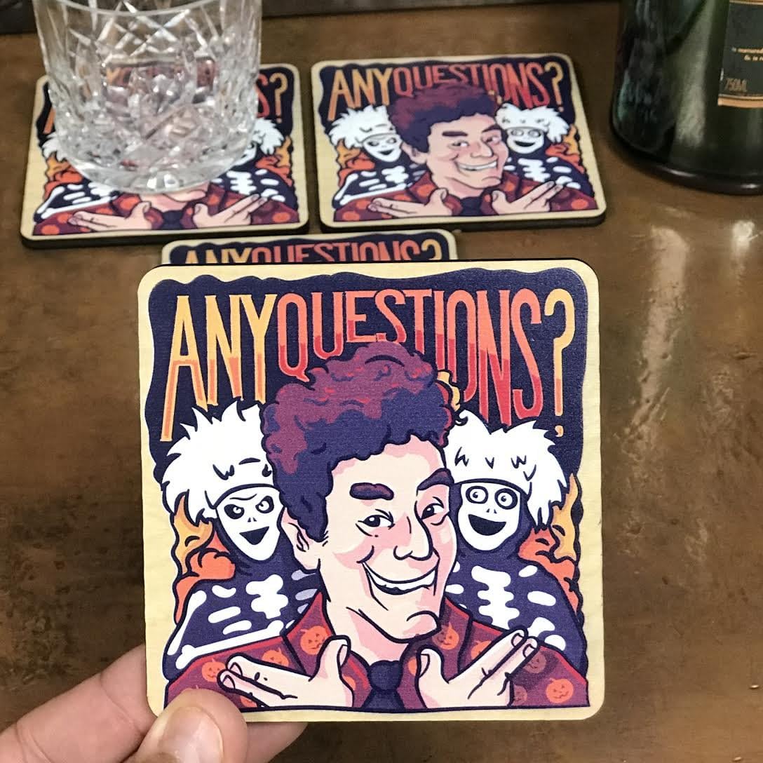David S. Pumpkins Set of 4 Wood Coasters
