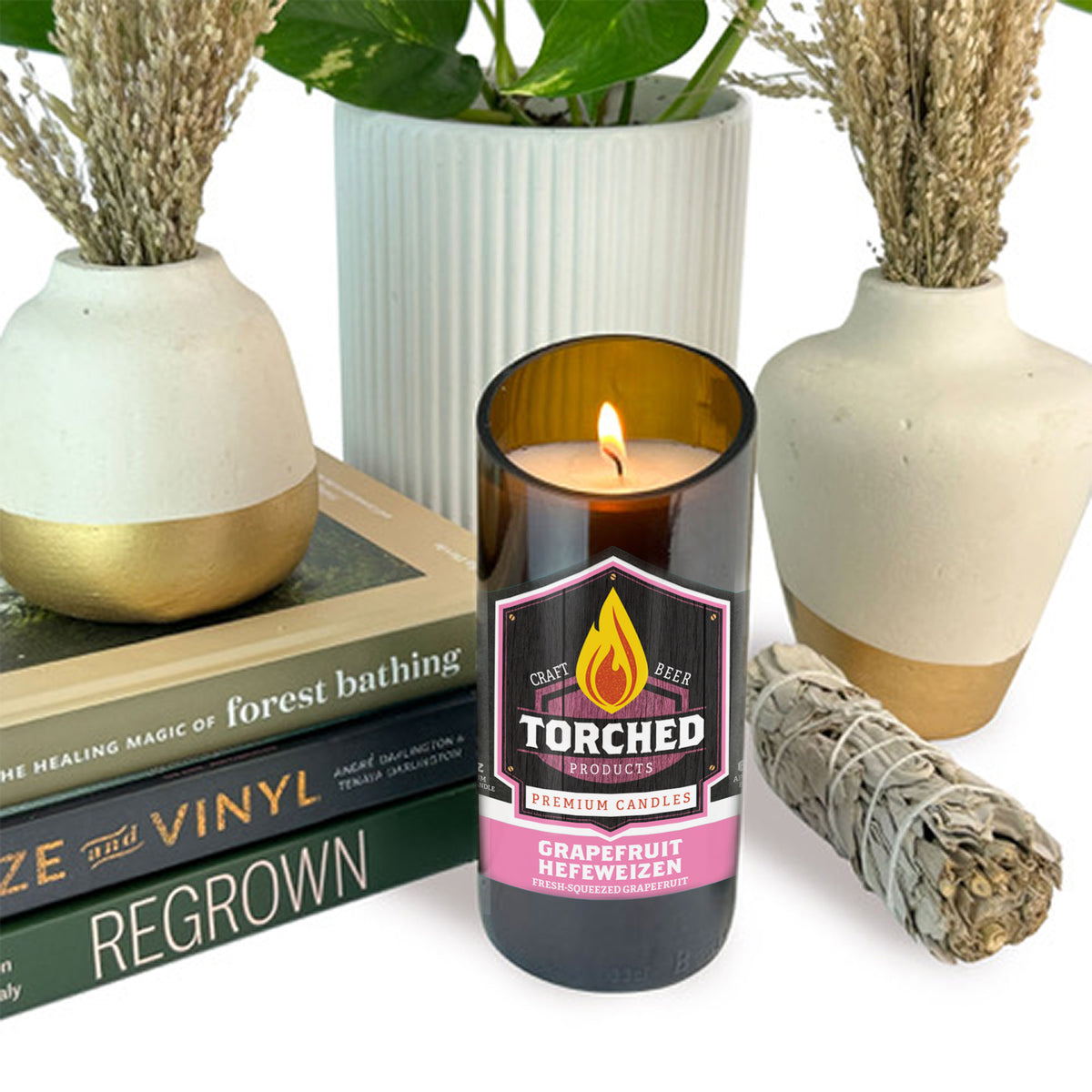 Grapefruit Hefeweizen Beer Candle