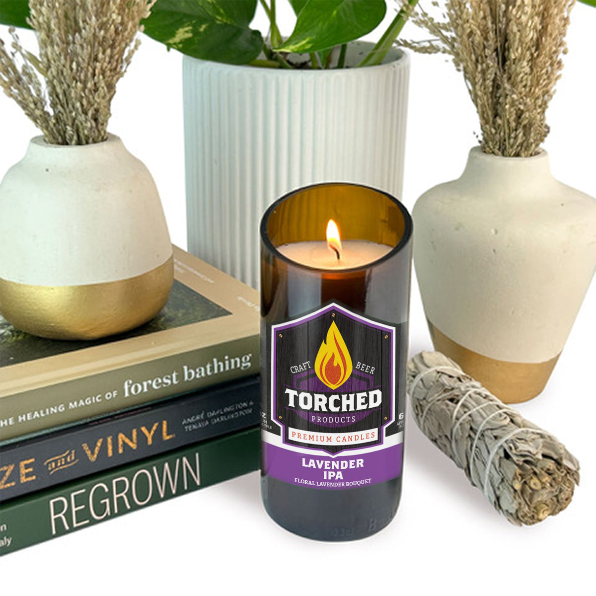 Lavender IPA Beer Candle