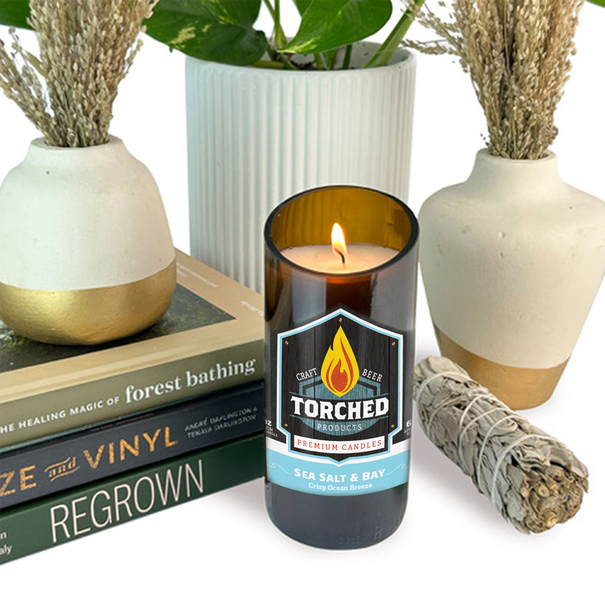 Sea Salt &amp; Bay Beer Candle