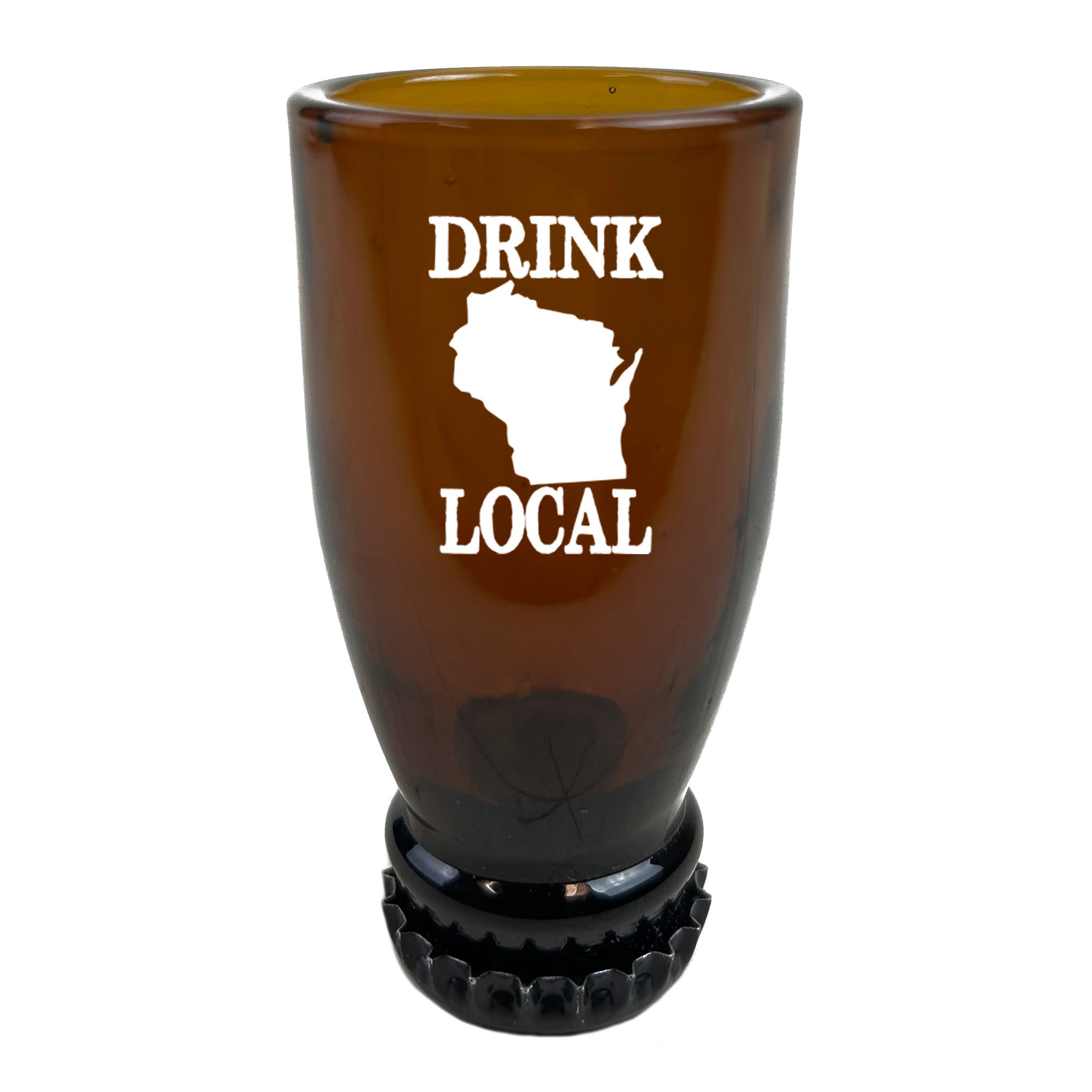 Wisconsin Drink Local Beer Bottle Shot Glass