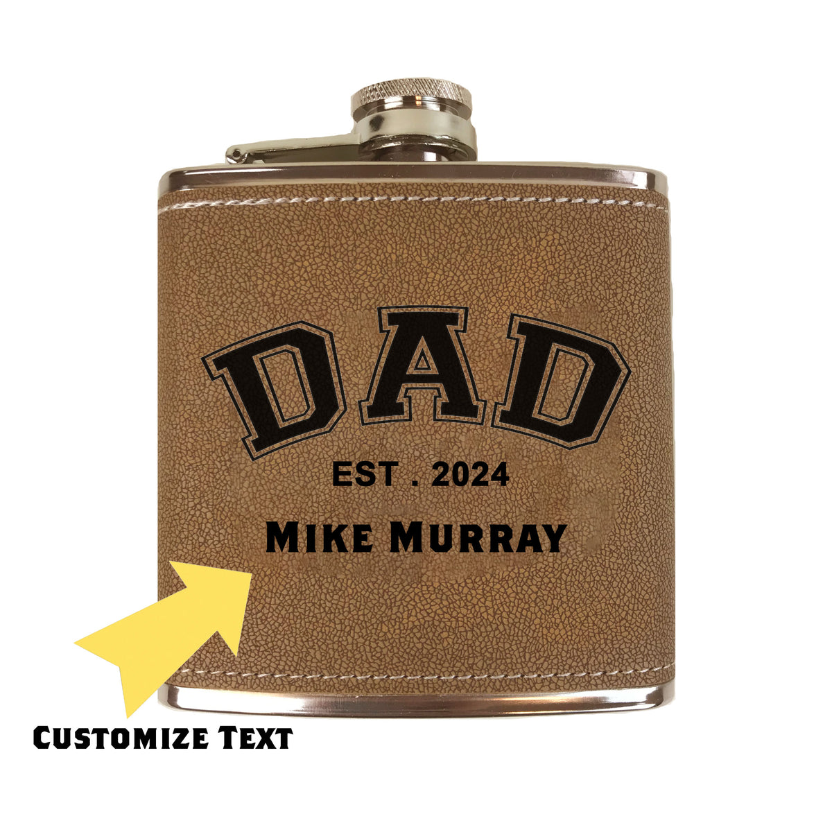 Customizable 6OZ Leatherette Flask