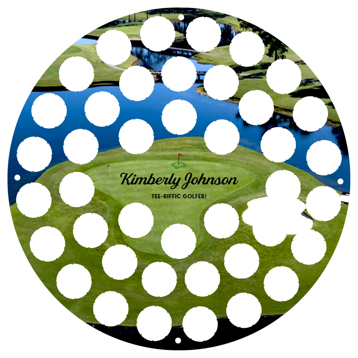 Personalized Color Printed Golf Ball Trap - Large Circle - Holds Over 40 Golf Balls