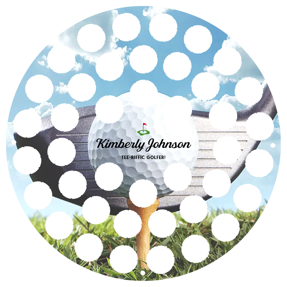 Personalized Color Printed Golf Ball Trap - Large Circle - Holds Over 40 Golf Balls