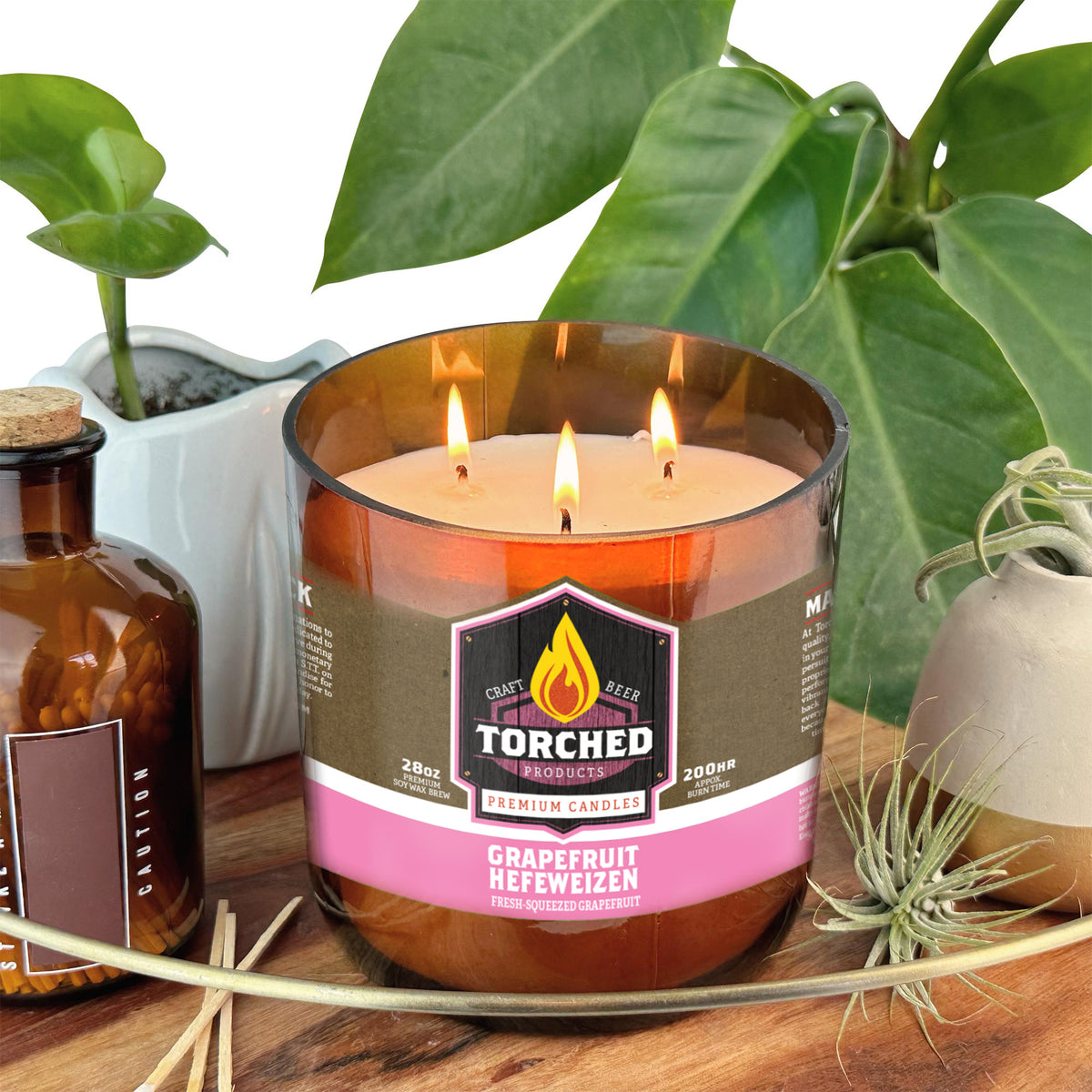 Grapefruit Hefeweizen Beer Candle