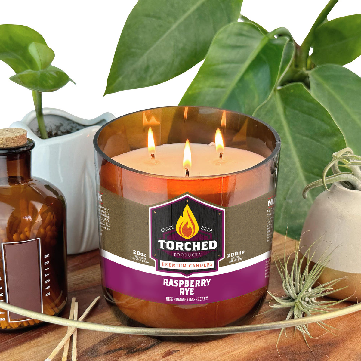 Raspberry Rye Beer Candle