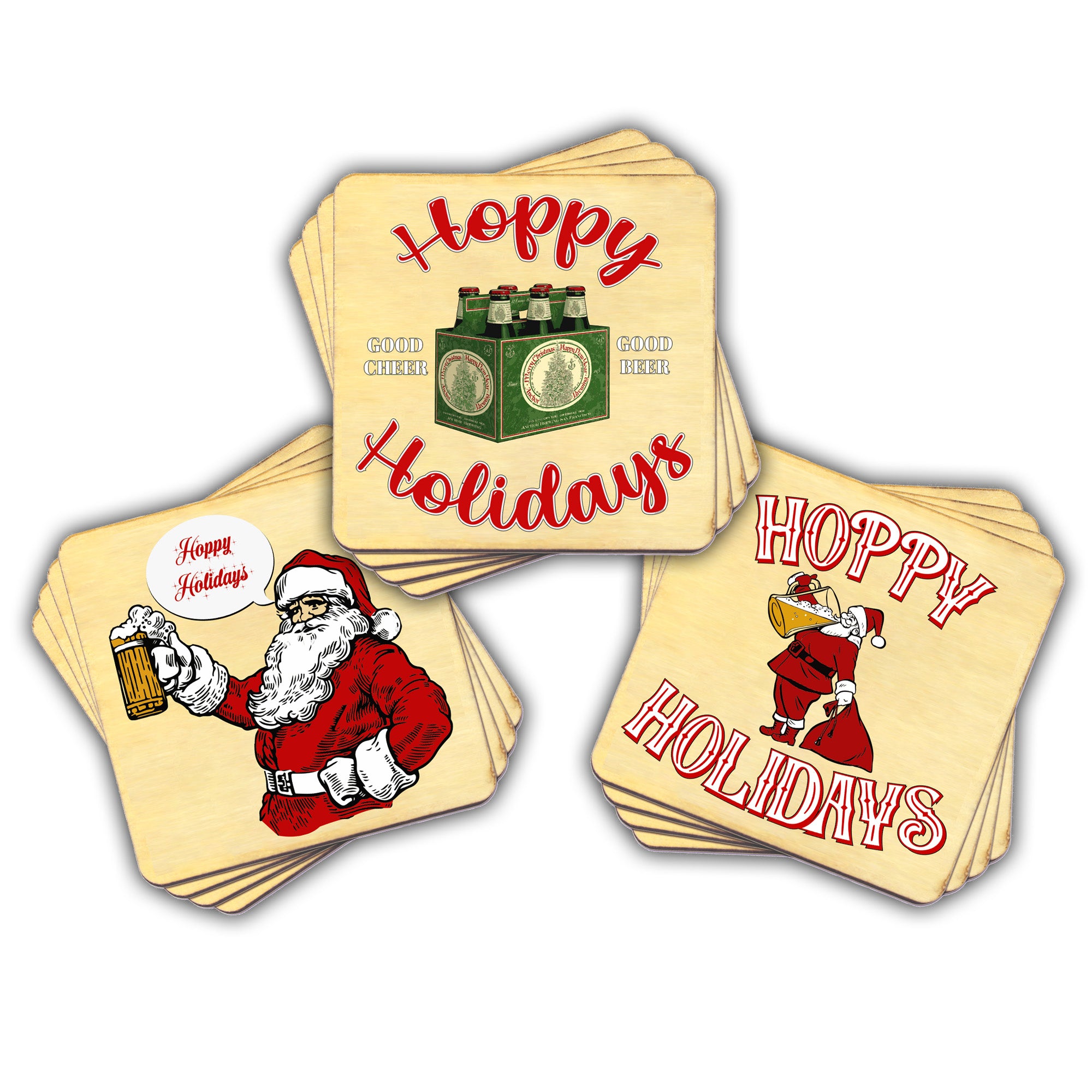 Hoppy Holidays Wooden Coasters Set of 4 - 3 Designs Available