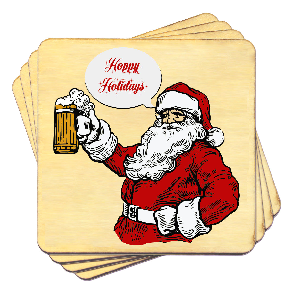 Hoppy Holidays Wooden Coasters Set of 4 - 3 Designs Available