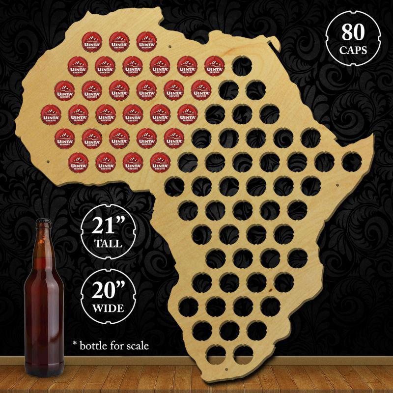 Torched Products Beer Bottle Cap Holder Africa Beer Cap Map (777851338869)