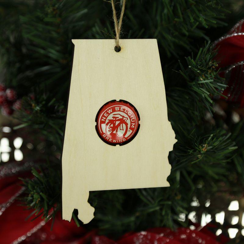 Torched Products Beer Cap Maps Alabama Beer Cap Map Ornaments (781507362933)
