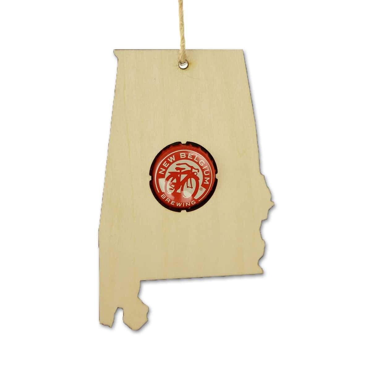 Torched Products Beer Cap Maps Alabama Beer Cap Map Ornaments (781507362933)