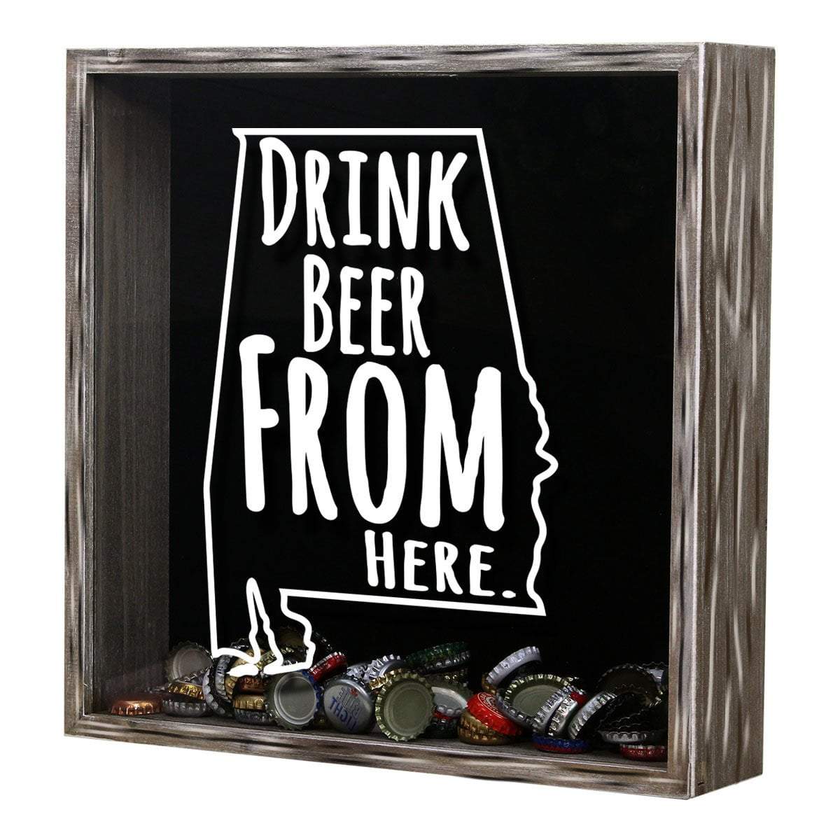 Torched Products Shadow Box Alabama Drink Beer From Here Beer Cap Shadow Box (781156810869)