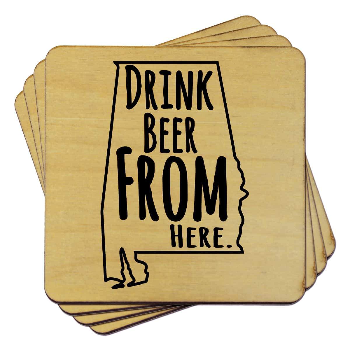 Torched Products Coasters Alabama Drink Beer From Here Coasters (781440352373)
