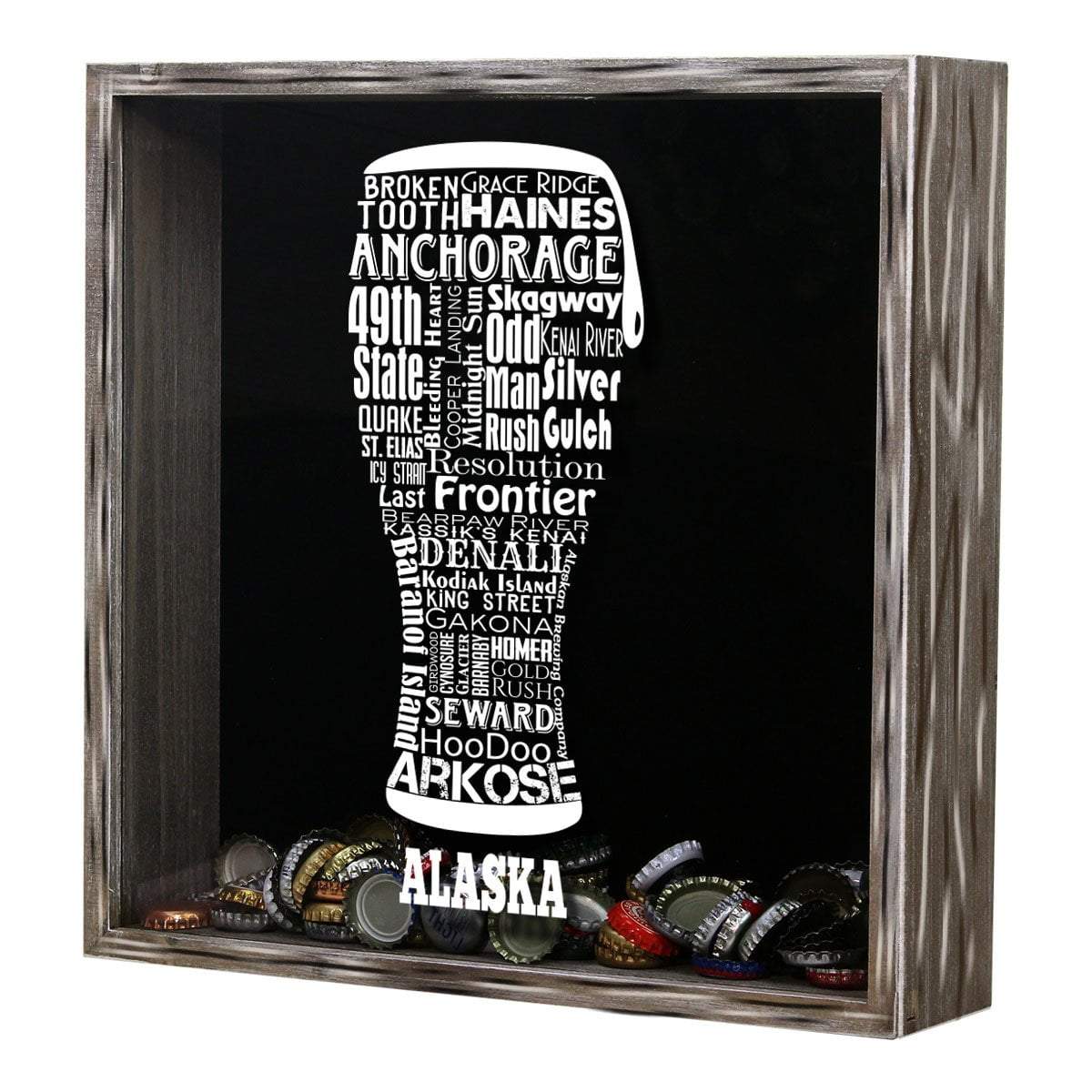 Torched Products Shadow Box Alaska Beer Typography Shadow Box (779427446901)