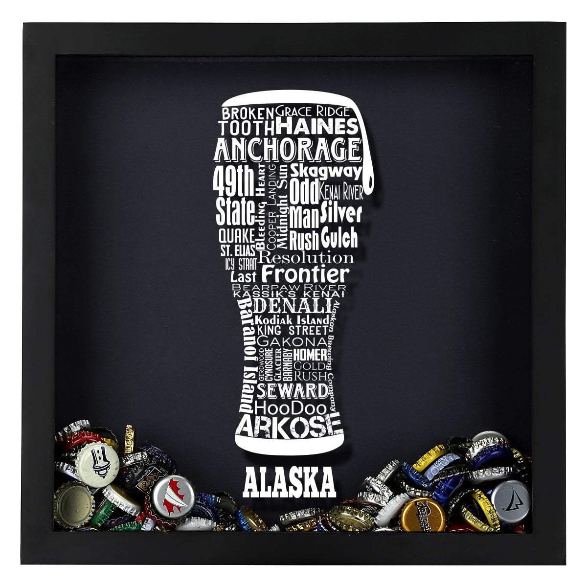 Torched Products Shadow Box Alaska Beer Typography Shadow Box (779427446901)