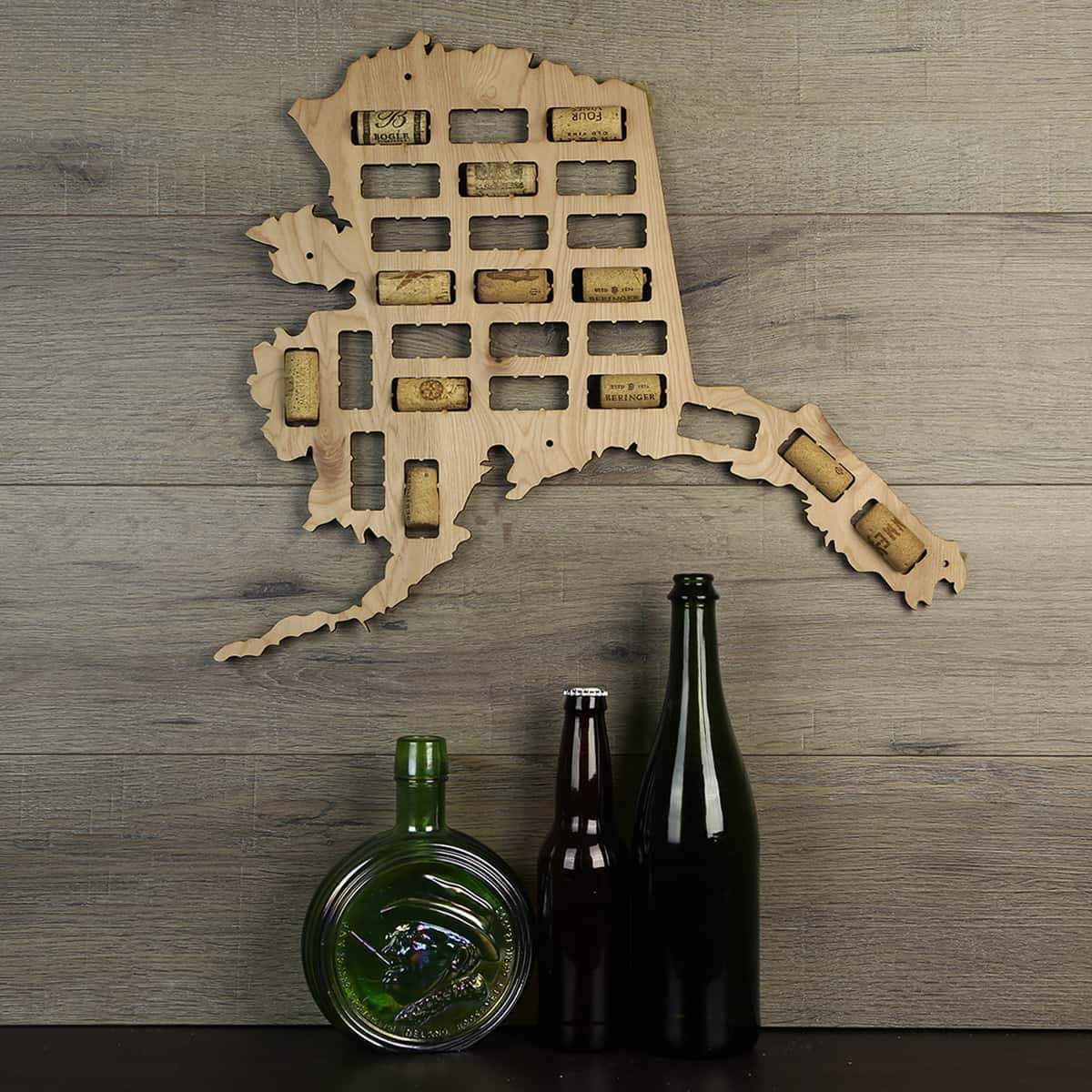 Torched Products Wine Cork Map Alaska Wine Cork Map (778942120053)