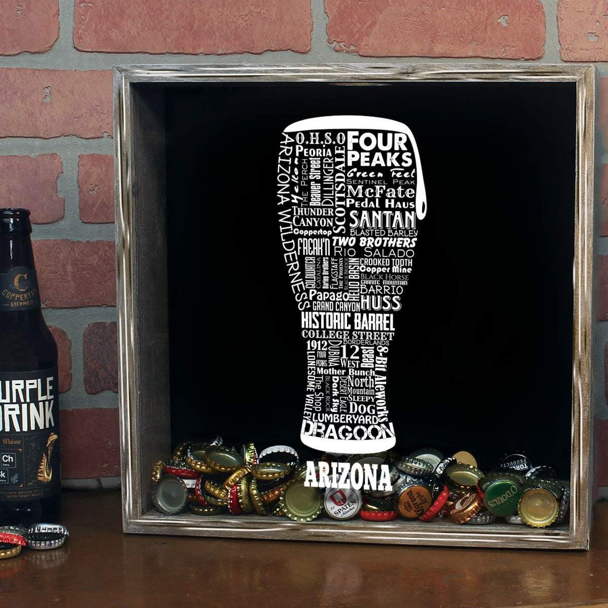 Torched Products Shadow Box Arizona Beer Typography Shadow Box (779005526133)