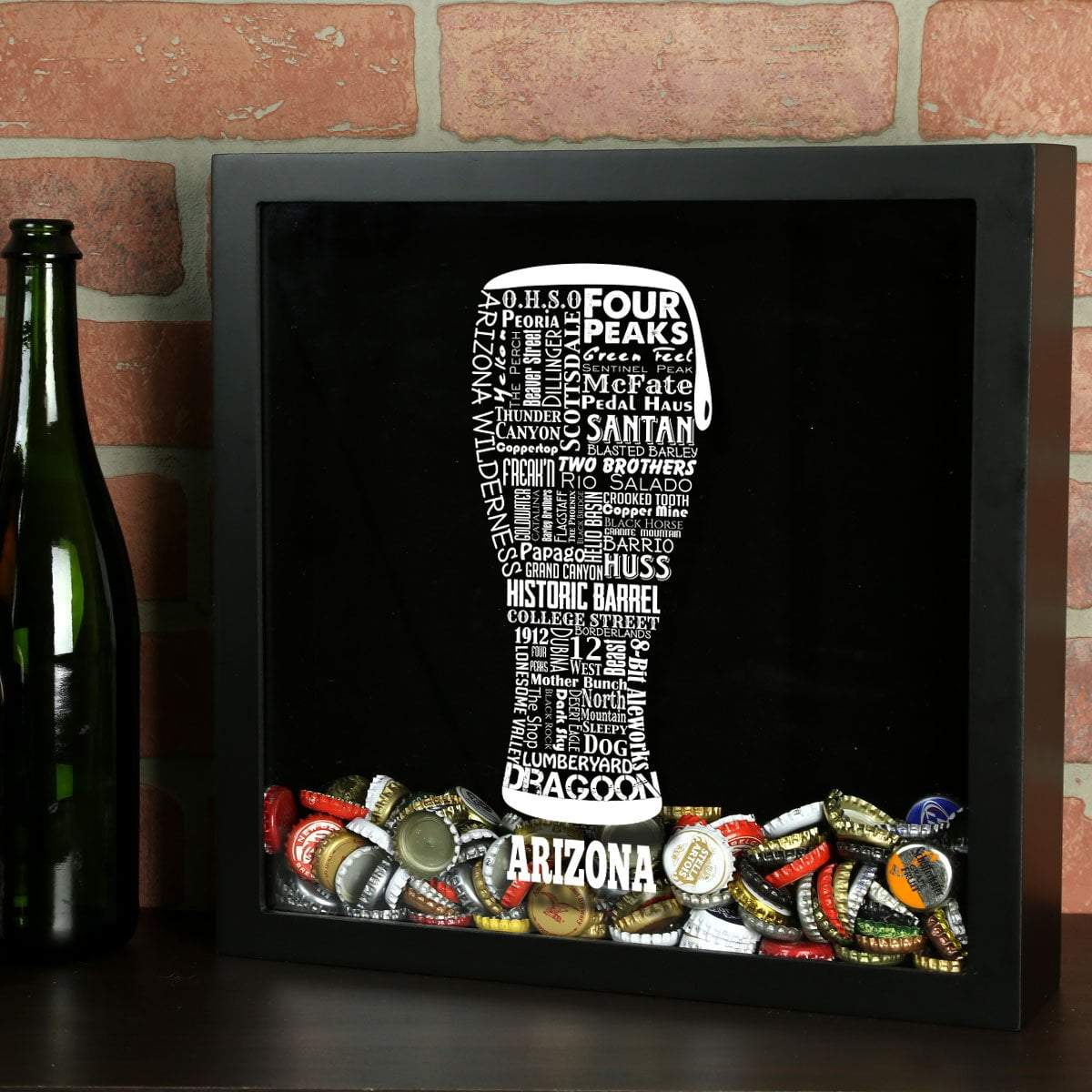 Torched Products Shadow Box Black Arizona Beer Typography Shadow Box (779005526133)