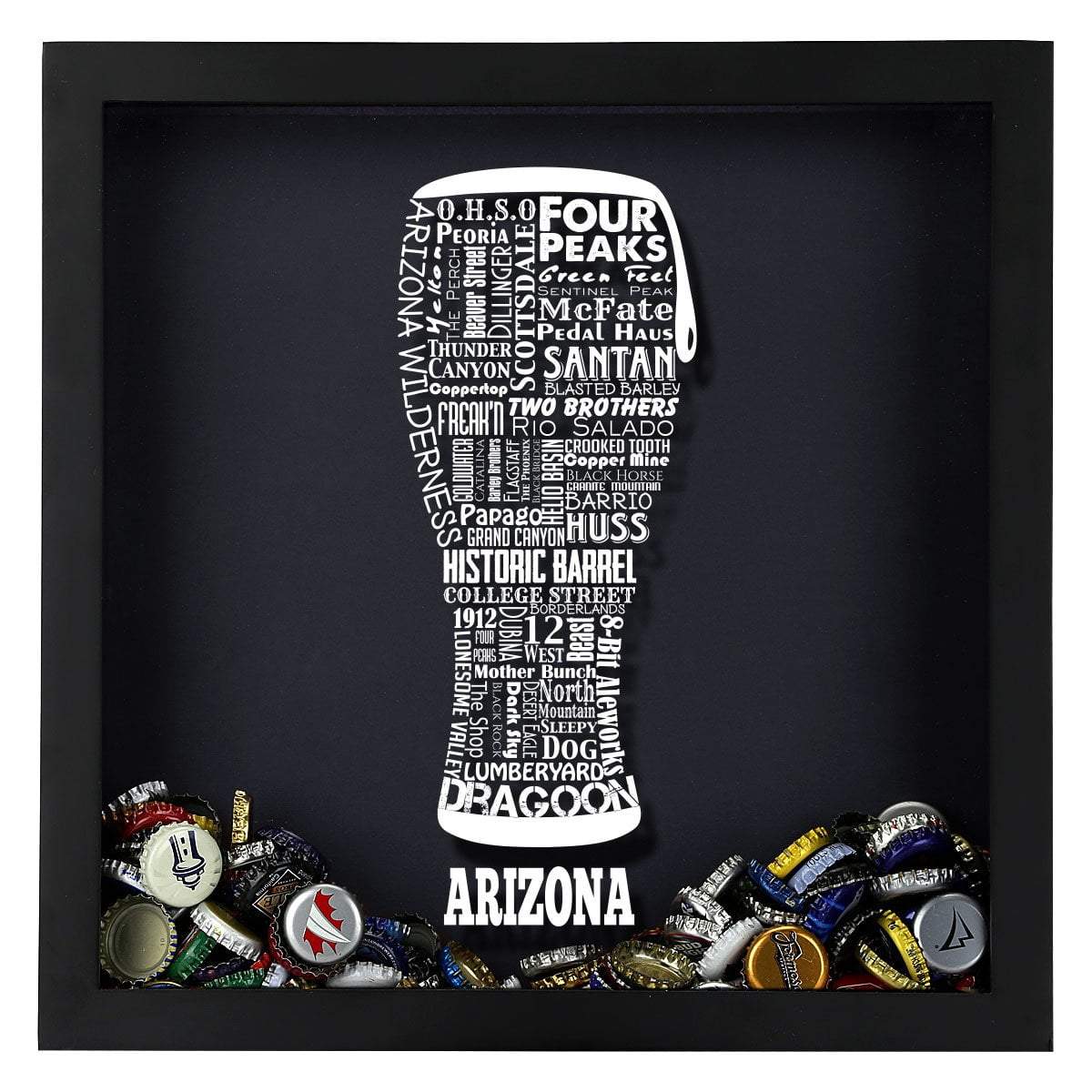 Torched Products Shadow Box Arizona Beer Typography Shadow Box (779005526133)