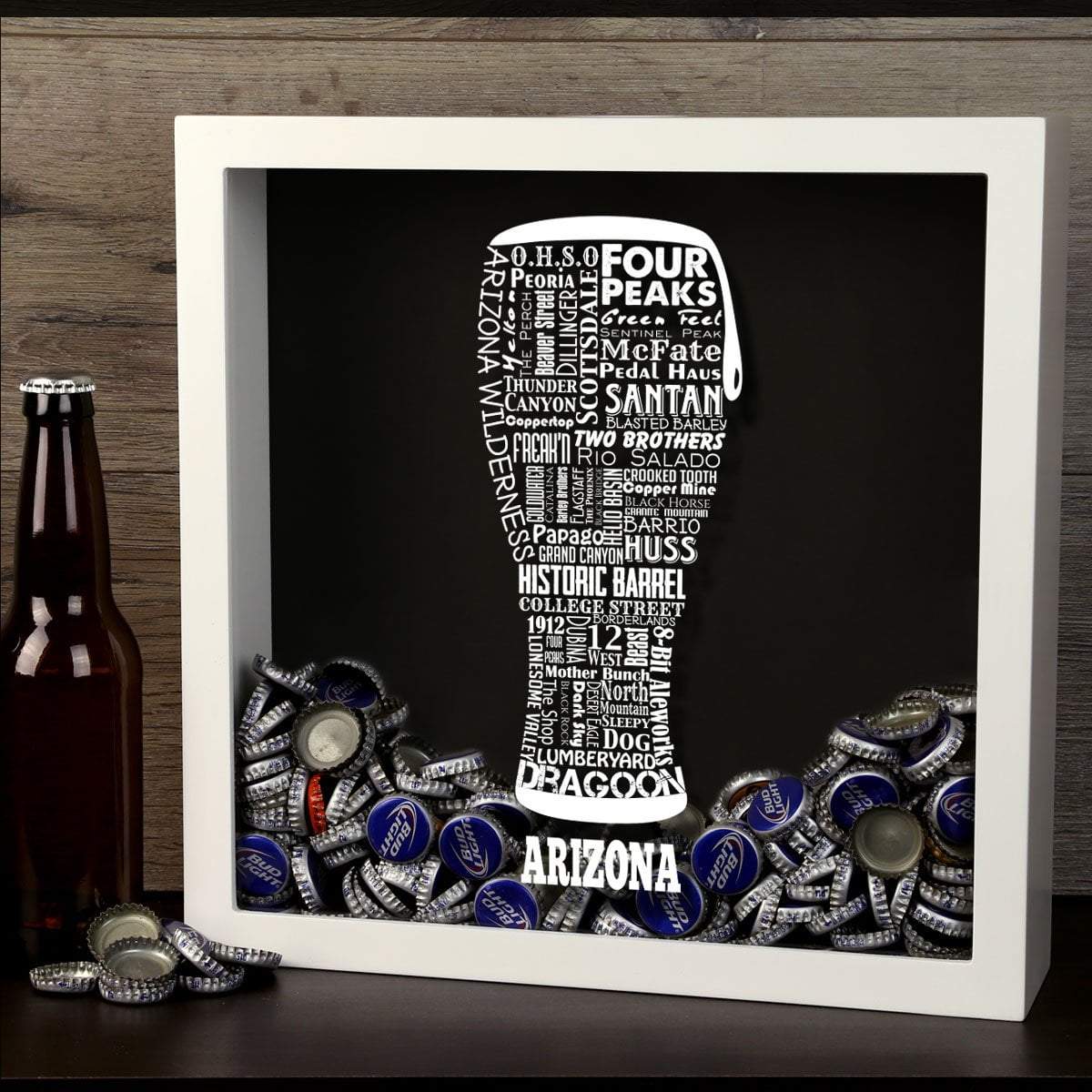 Torched Products Shadow Box Arizona Beer Typography Shadow Box (779005526133)