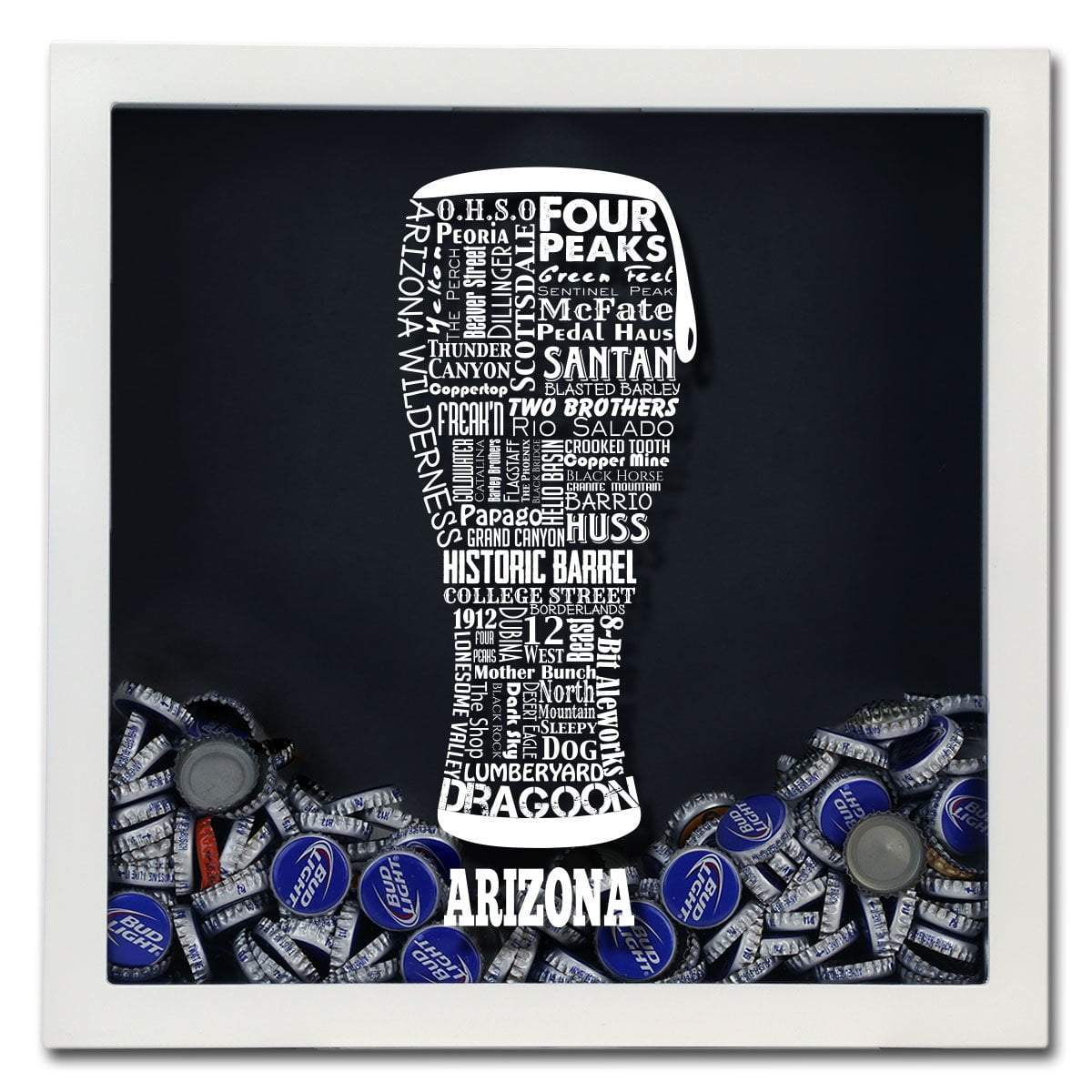 Torched Products Shadow Box Arizona Beer Typography Shadow Box (779005526133)