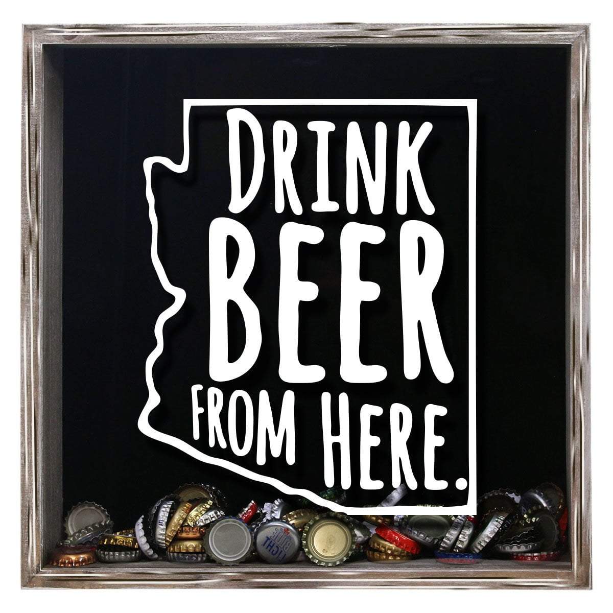 Torched Products Shadow Box Gray Arizona Drink Beer From Here Beer Cap Shadow Box (781158613109)