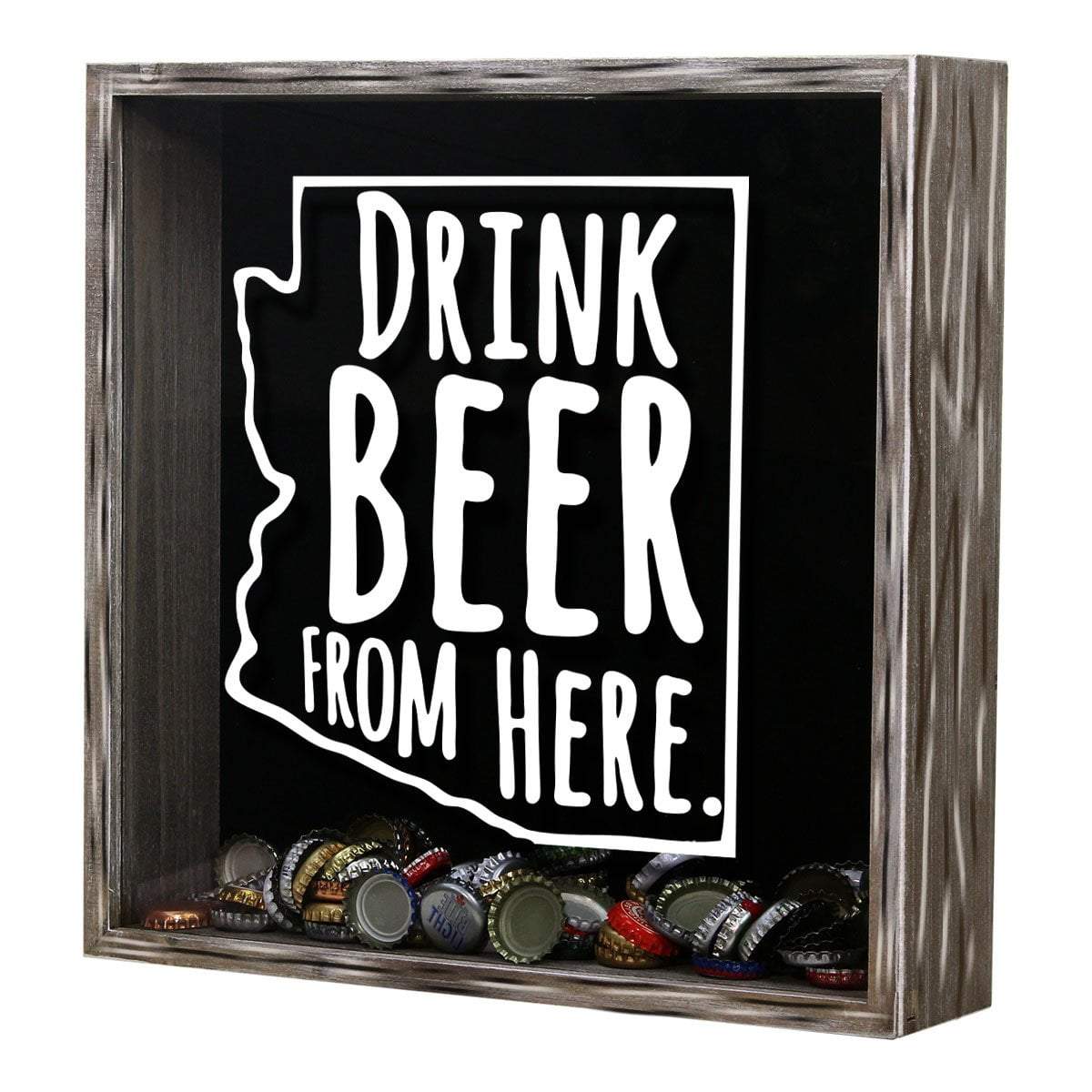 Torched Products Shadow Box Arizona Drink Beer From Here Beer Cap Shadow Box (781158613109)