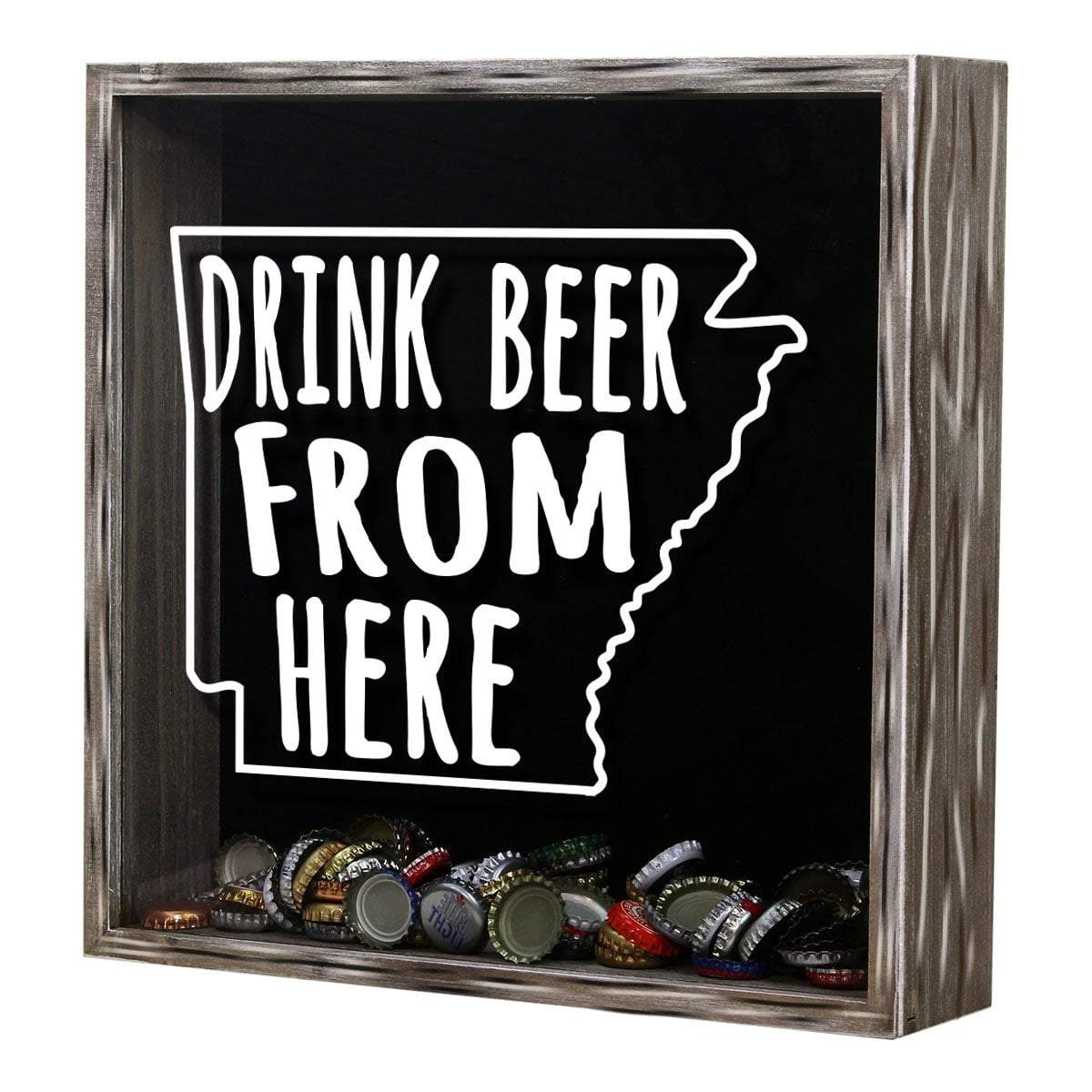 Torched Products Shadow Box Arkansas Drink Beer From Here Beer Cap Shadow Box (781160382581)