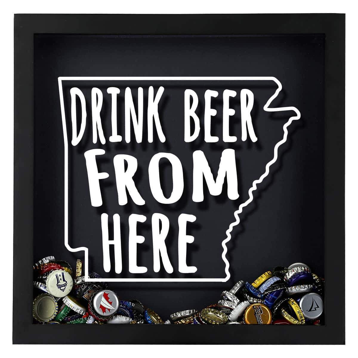 Torched Products Shadow Box Arkansas Drink Beer From Here Beer Cap Shadow Box (781160382581)