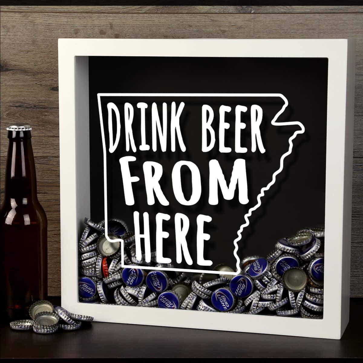 Torched Products Shadow Box Arkansas Drink Beer From Here Beer Cap Shadow Box (781160382581)