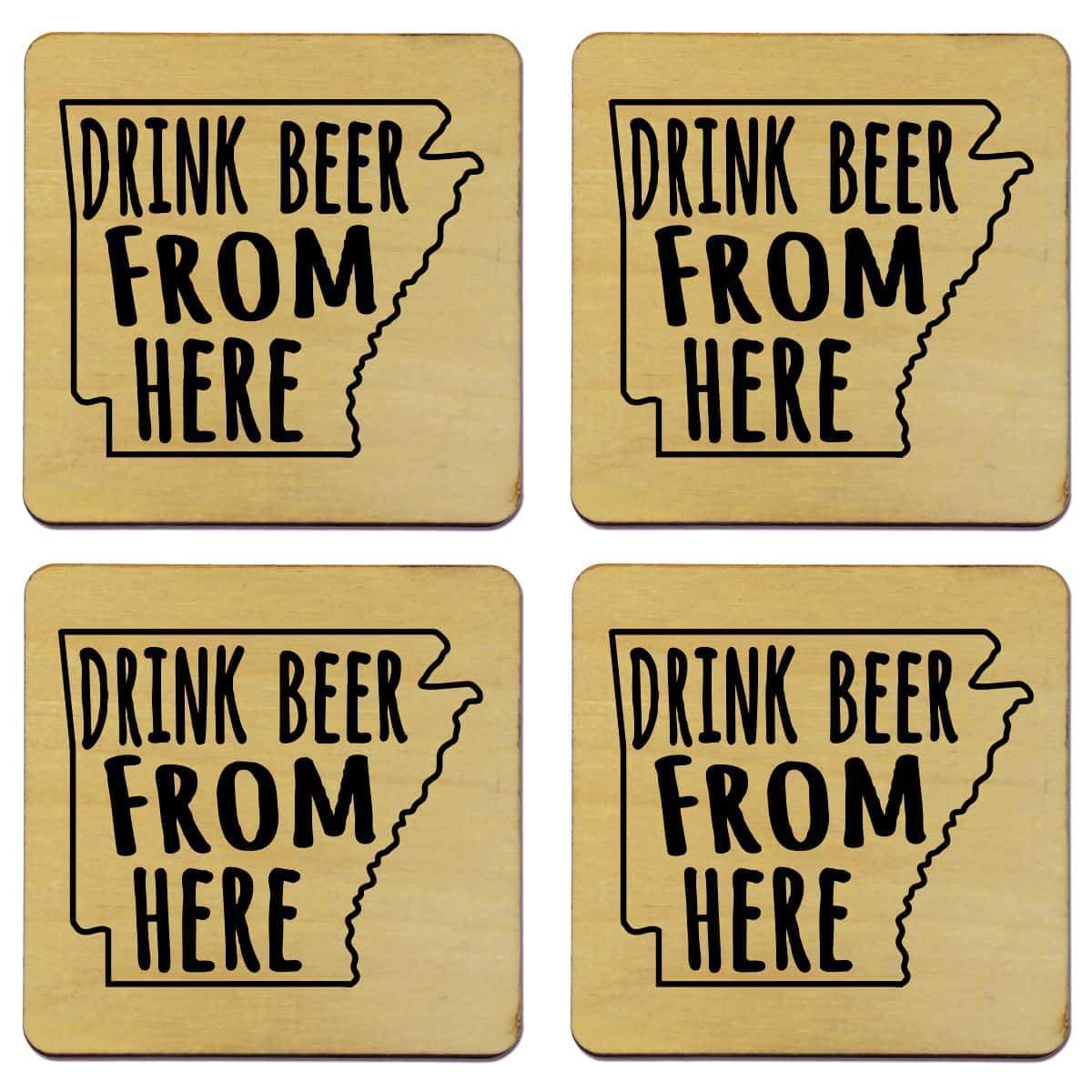 Torched Products Coasters Arkansas Drink Beer From Here Coasters (781441990773)